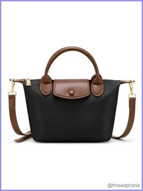 Mini Nylon Crossbody Bag Vegan Leather Small Purse